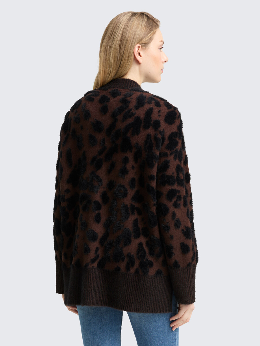 gilet oversize à imprimé léopard