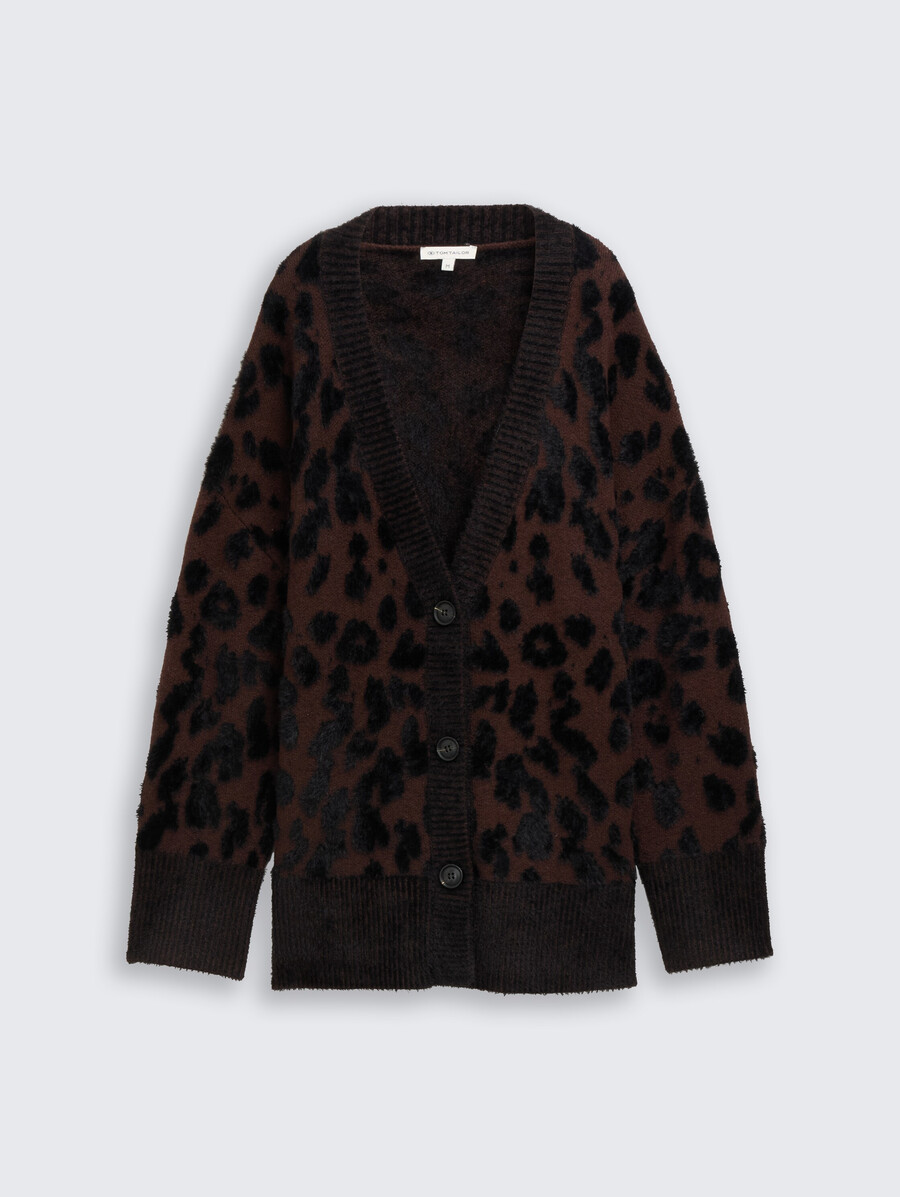 gilet oversize à imprimé léopard