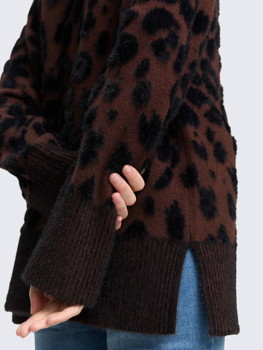 gilet oversize à imprimé léopard