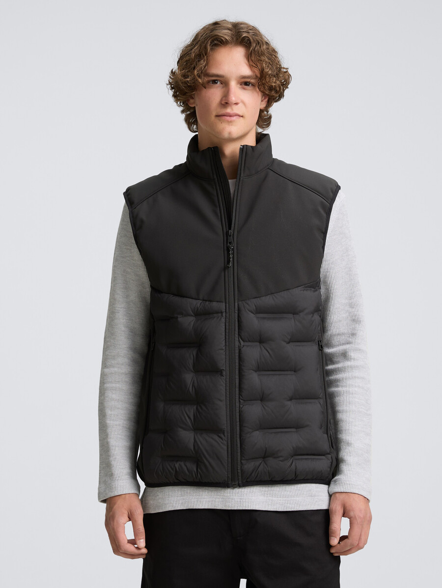 gilet matelassé hybride à col montant