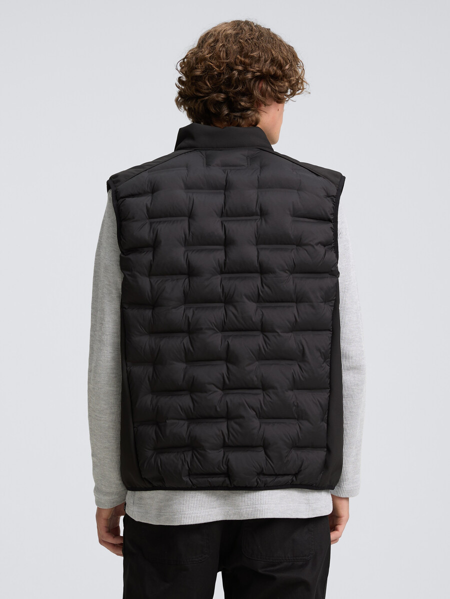 gilet matelassé hybride à col montant