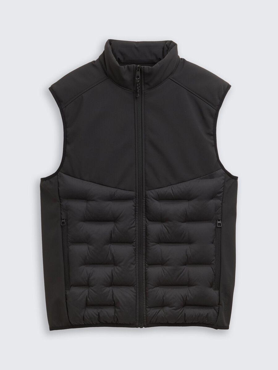 gilet matelassé hybride à col montant