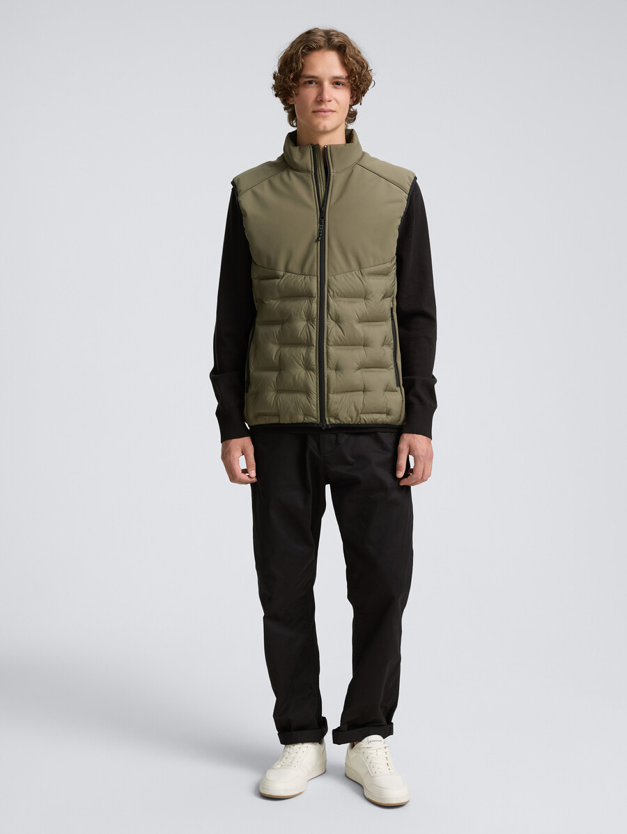 gilet matelassé hybride à col montant