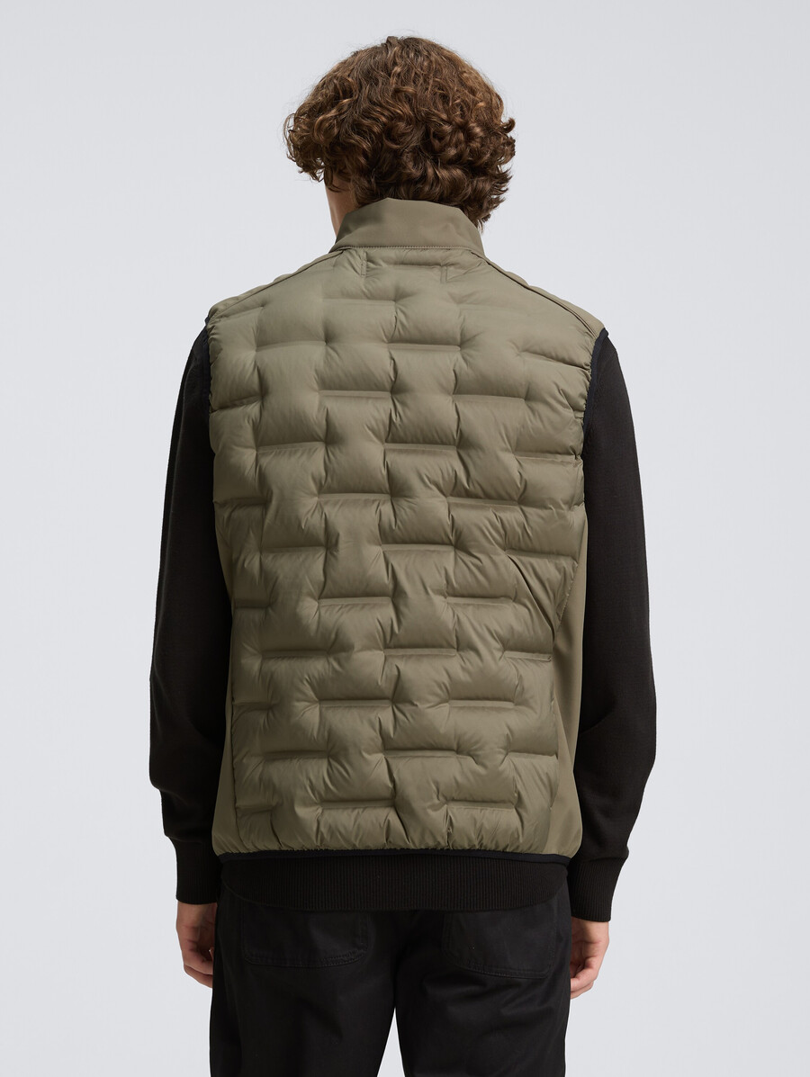 gilet matelassé hybride à col montant