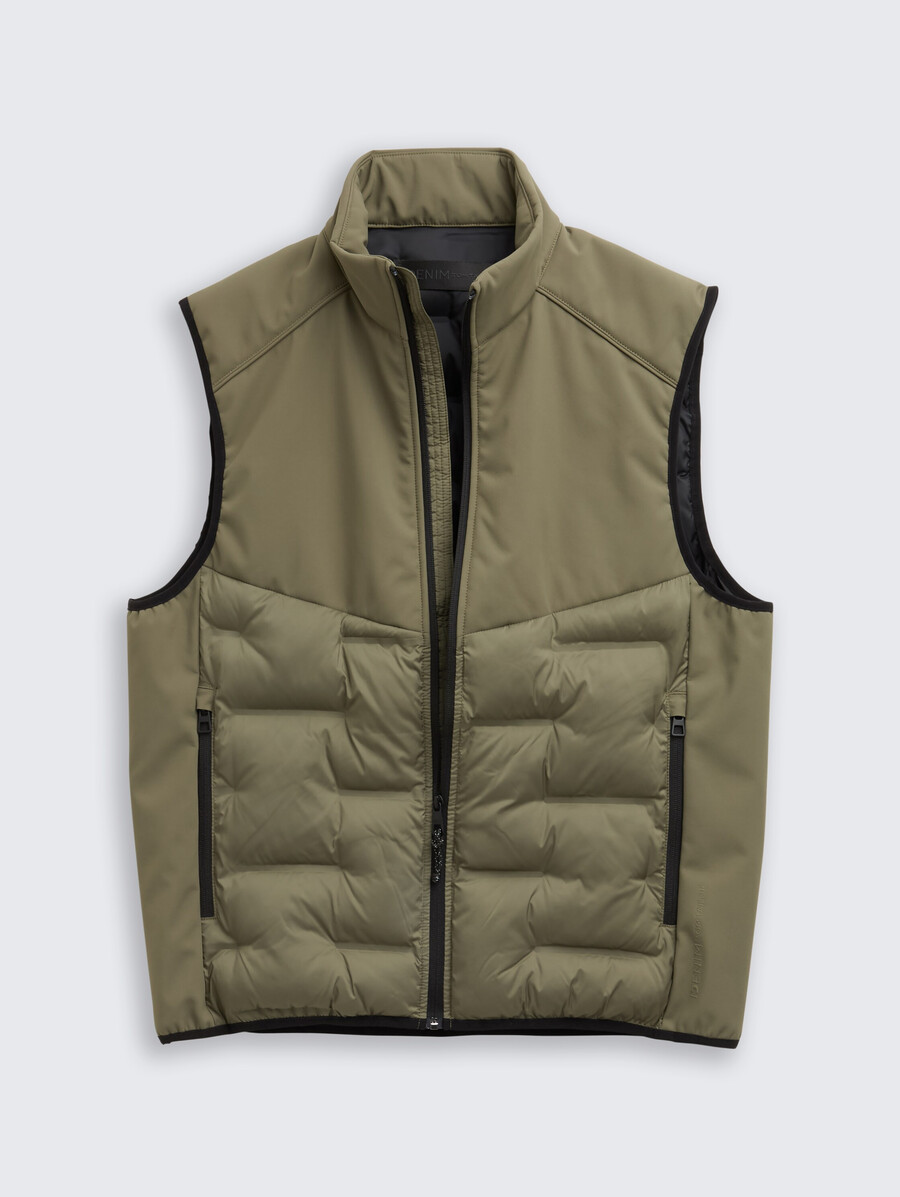 gilet matelassé hybride à col montant