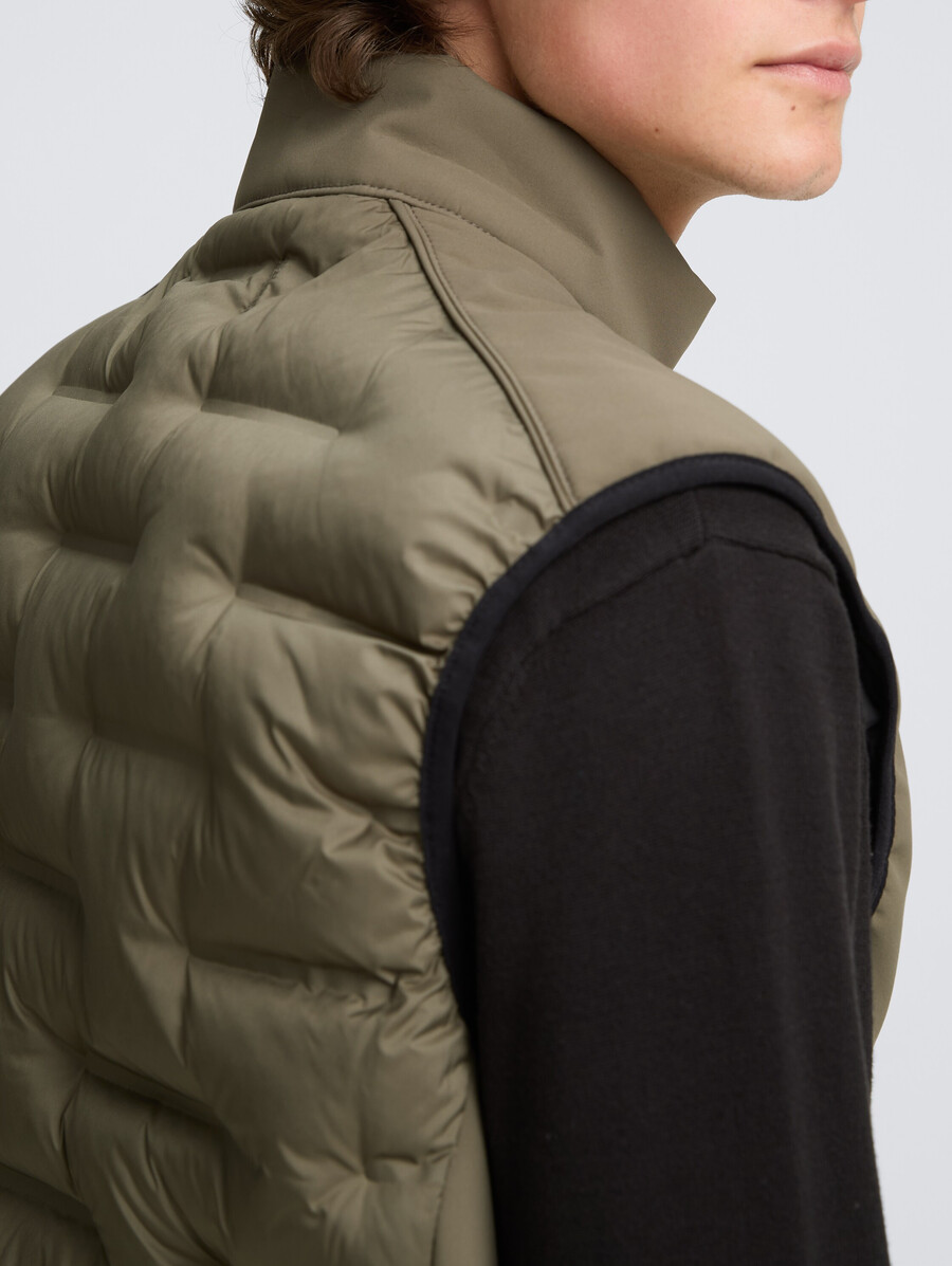 gilet matelassé hybride à col montant