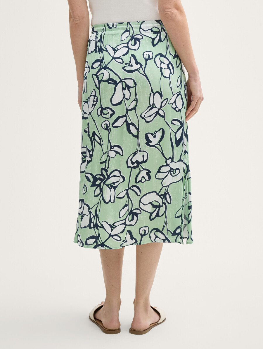 jupe midi en satin taille haute