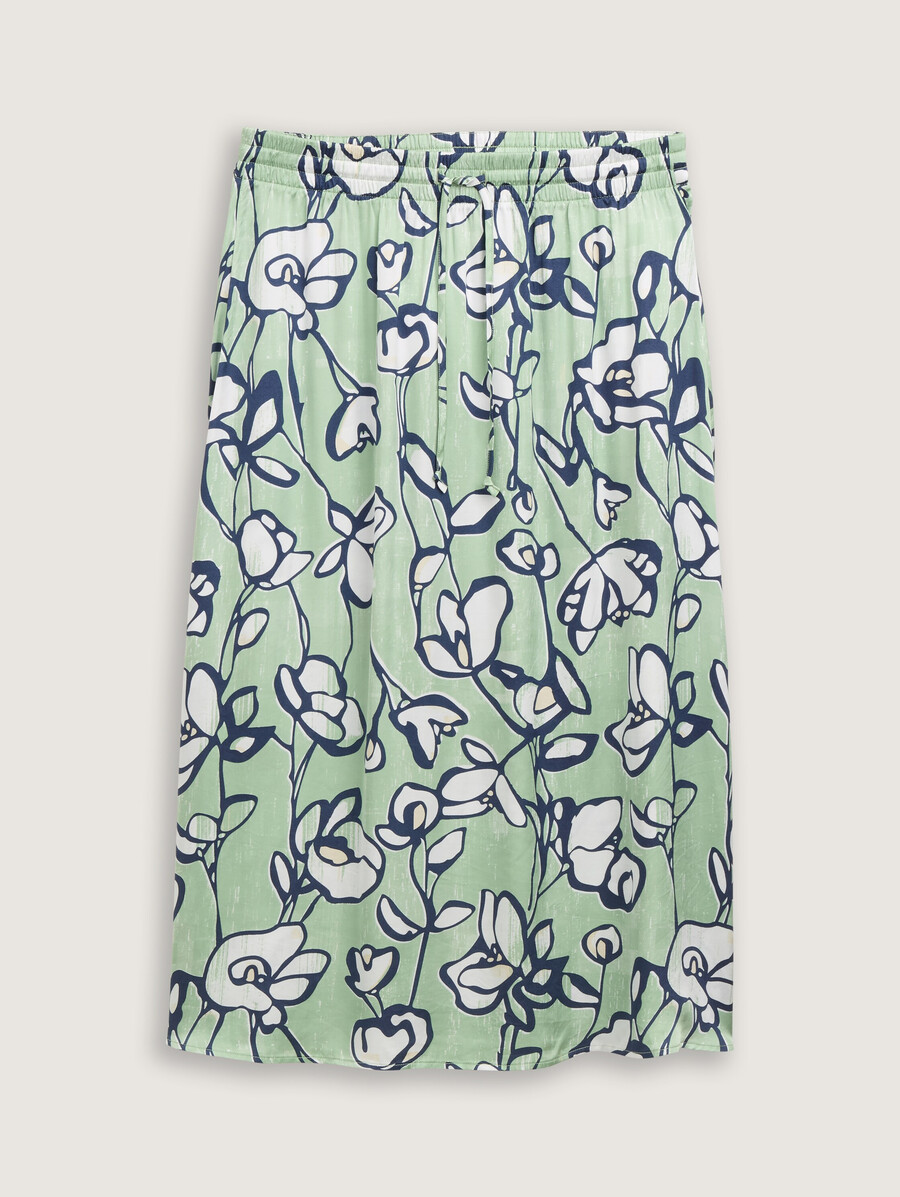 jupe midi en satin taille haute