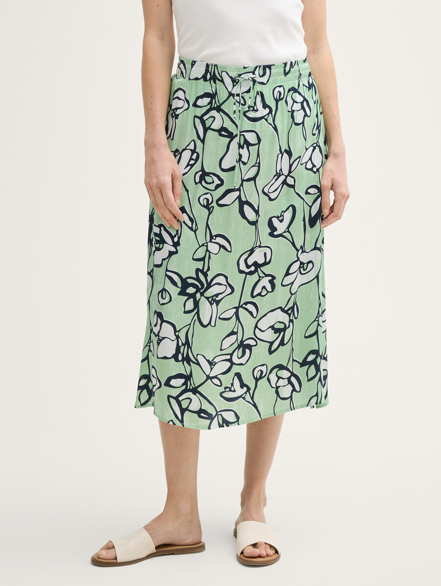 jupe midi en satin taille haute