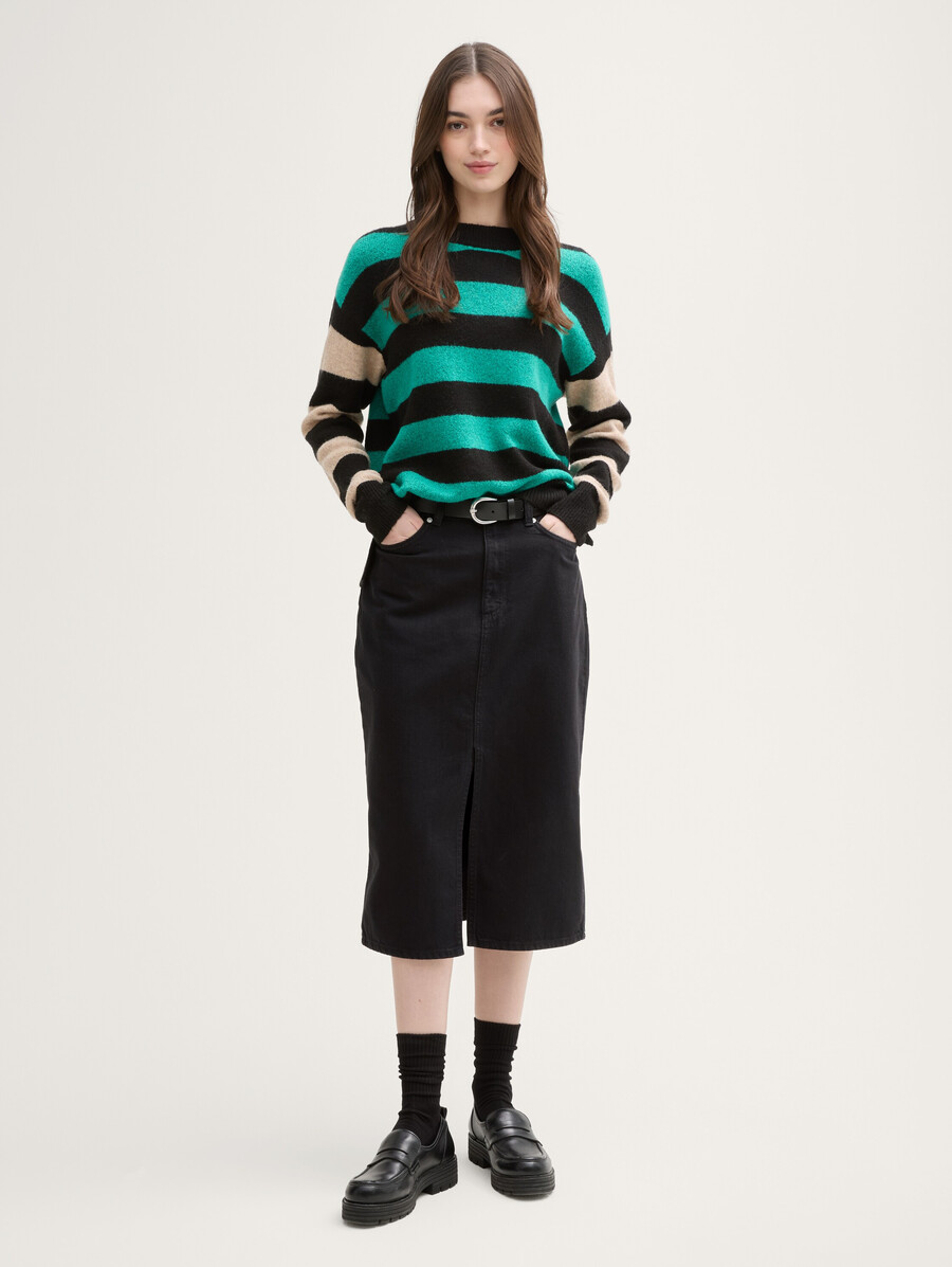 jupe midi en jean fendue