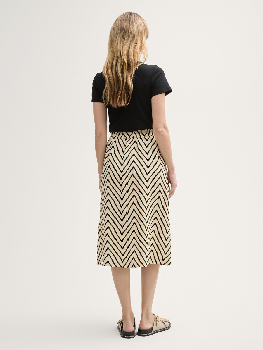 jupe midi taille haute en lin