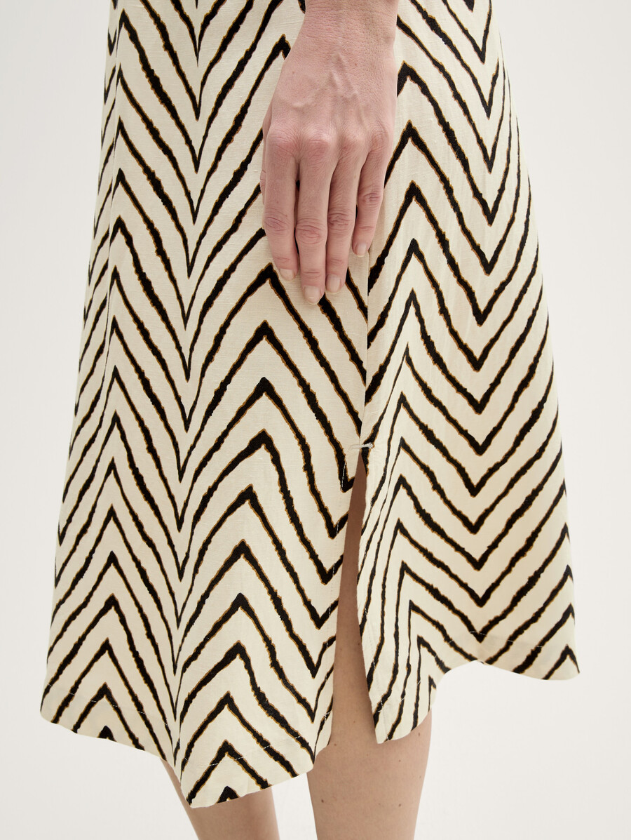 jupe midi taille haute en lin