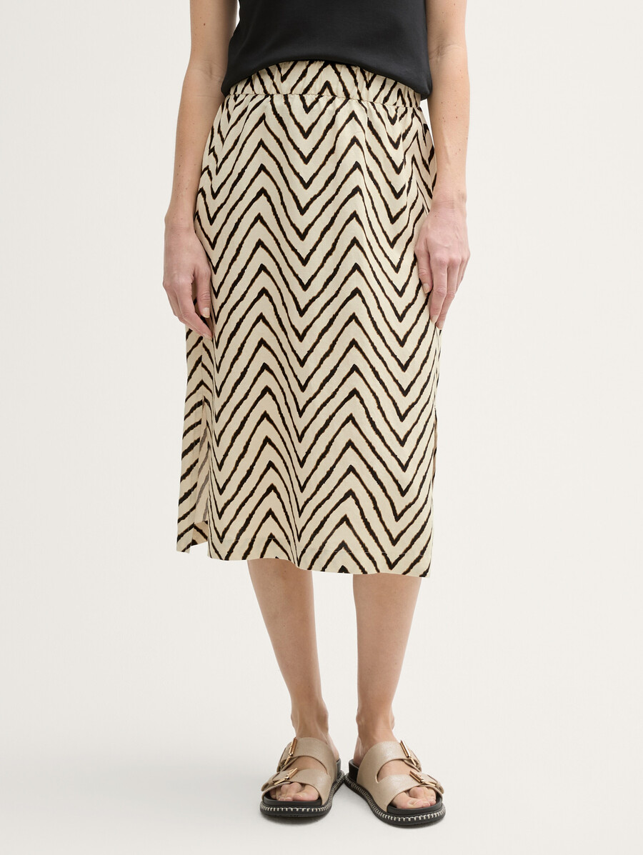 jupe midi taille haute en lin