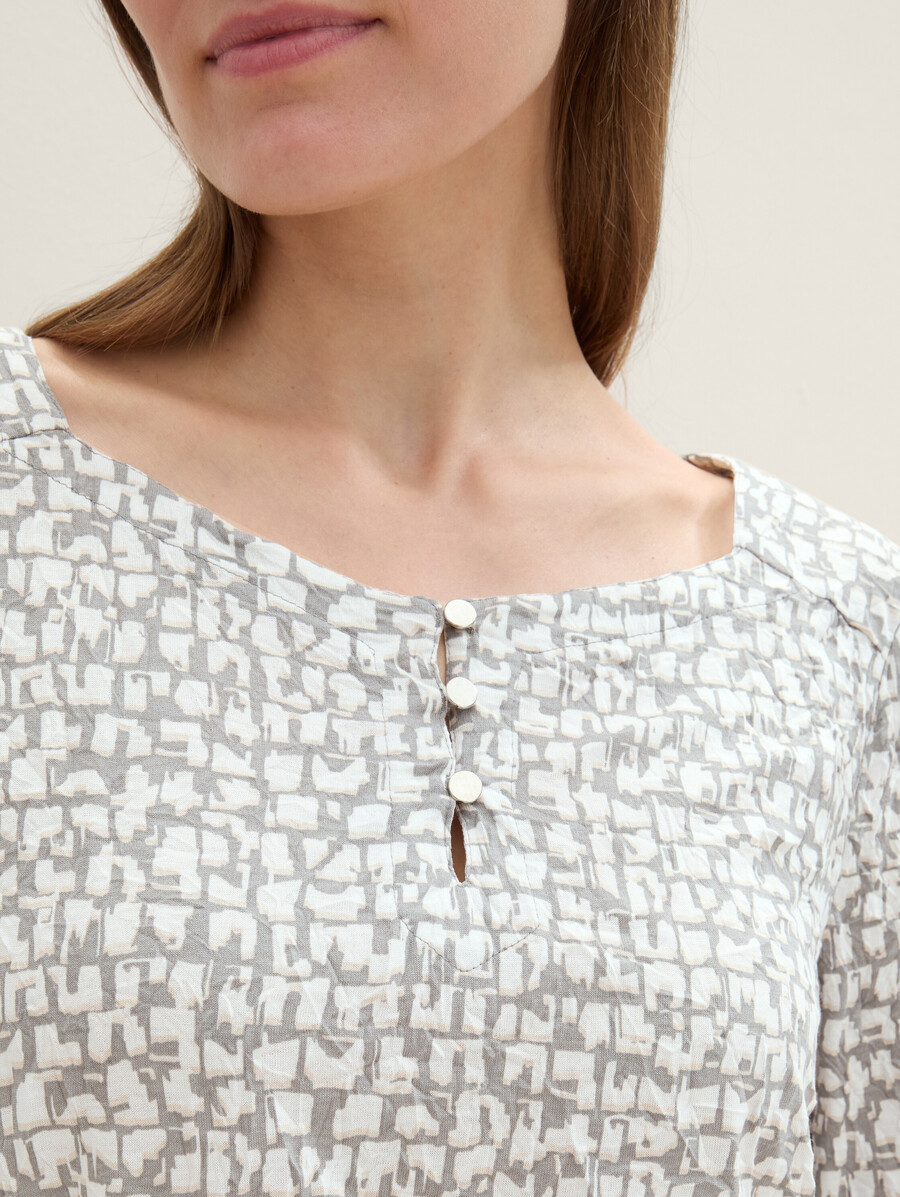 t-shirt à manches 34 avec effet froissé