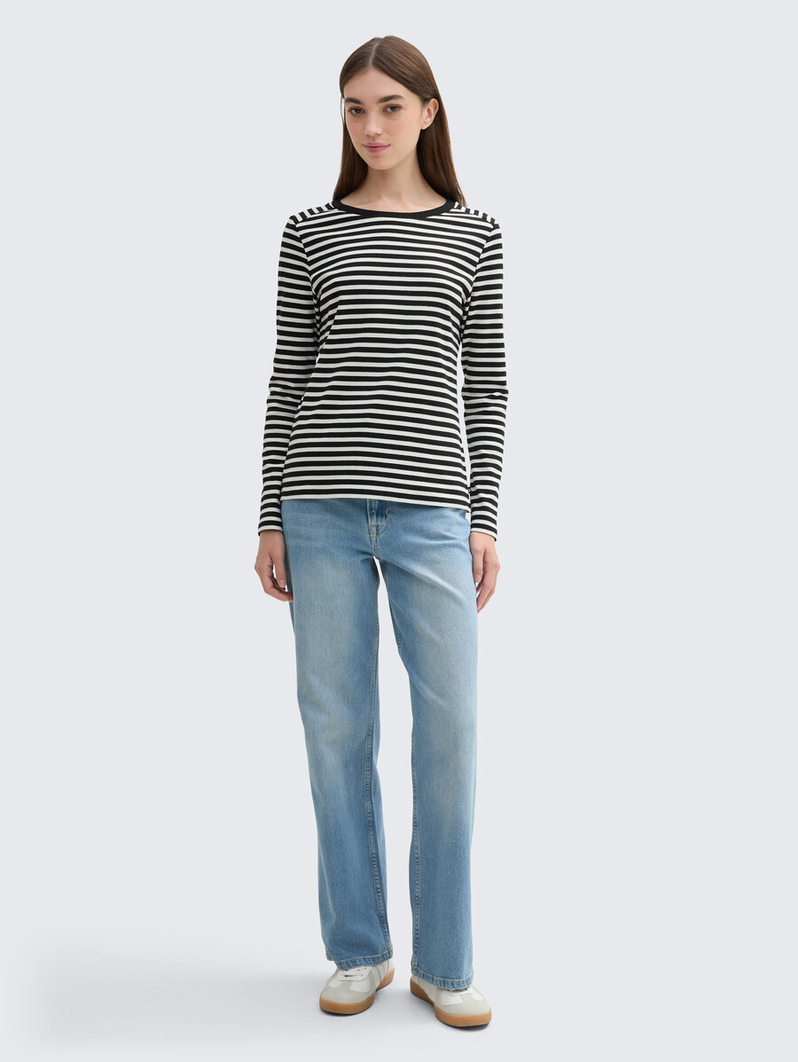 chemise à manches longues à rayures