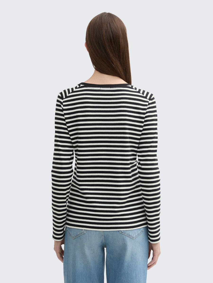 chemise à manches longues à rayures