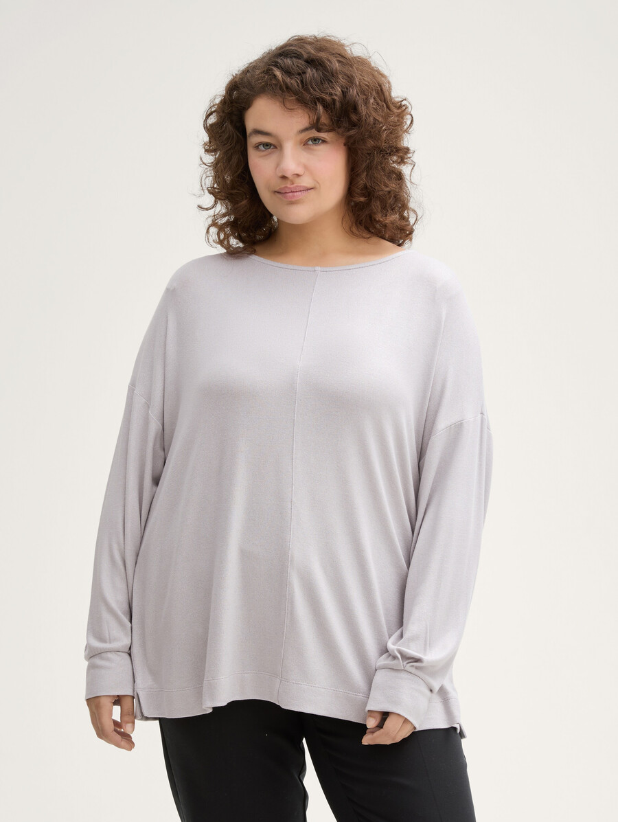 chemise ample à manches longues grande taille avec un effet pailleté subtil.