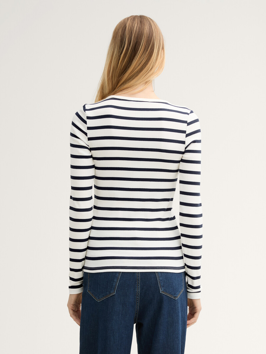 chemise henley côtelée à manches longues