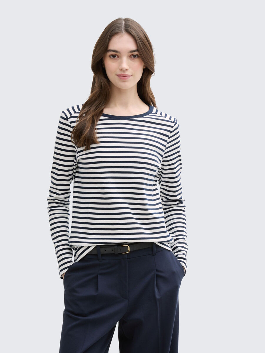 chemise à manches longues à rayures