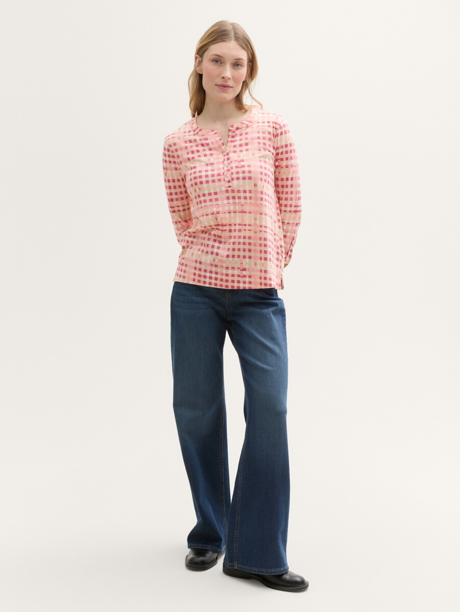 chemise henley à manches longues à motifs