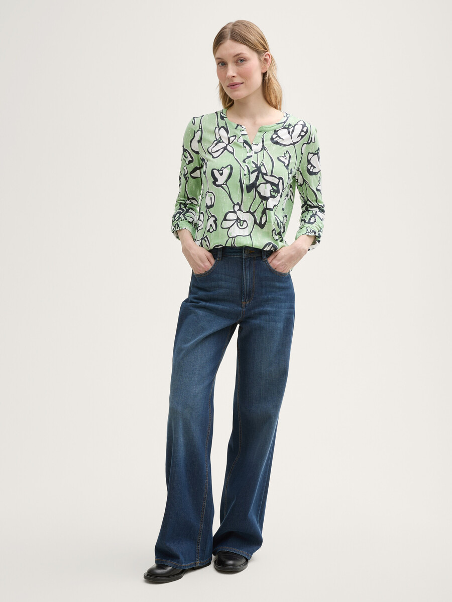chemise henley à manches longues à motifs