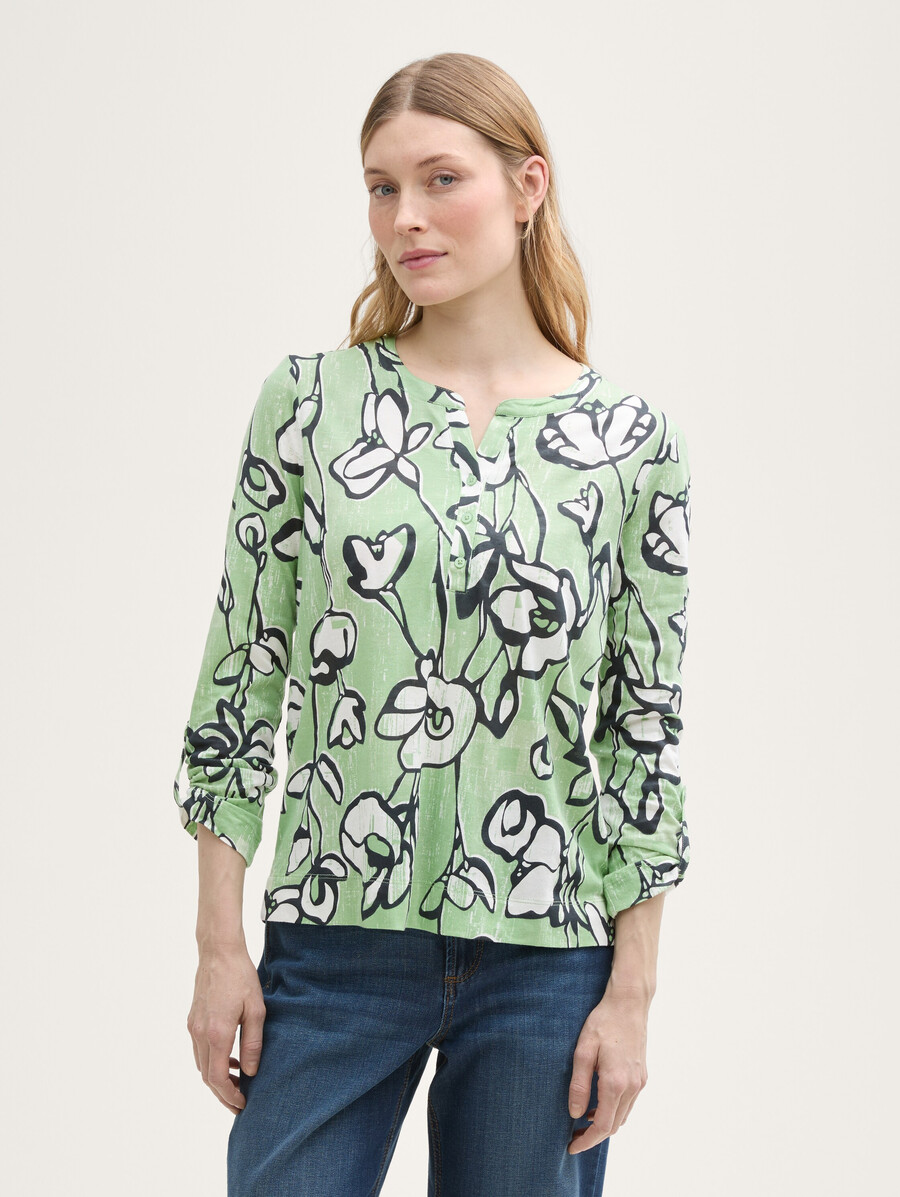 chemise henley à manches longues à motifs