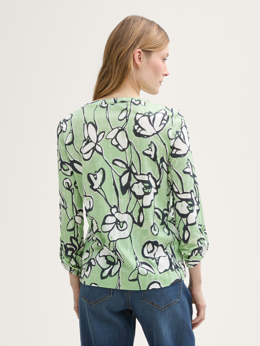 chemise henley à manches longues à motifs