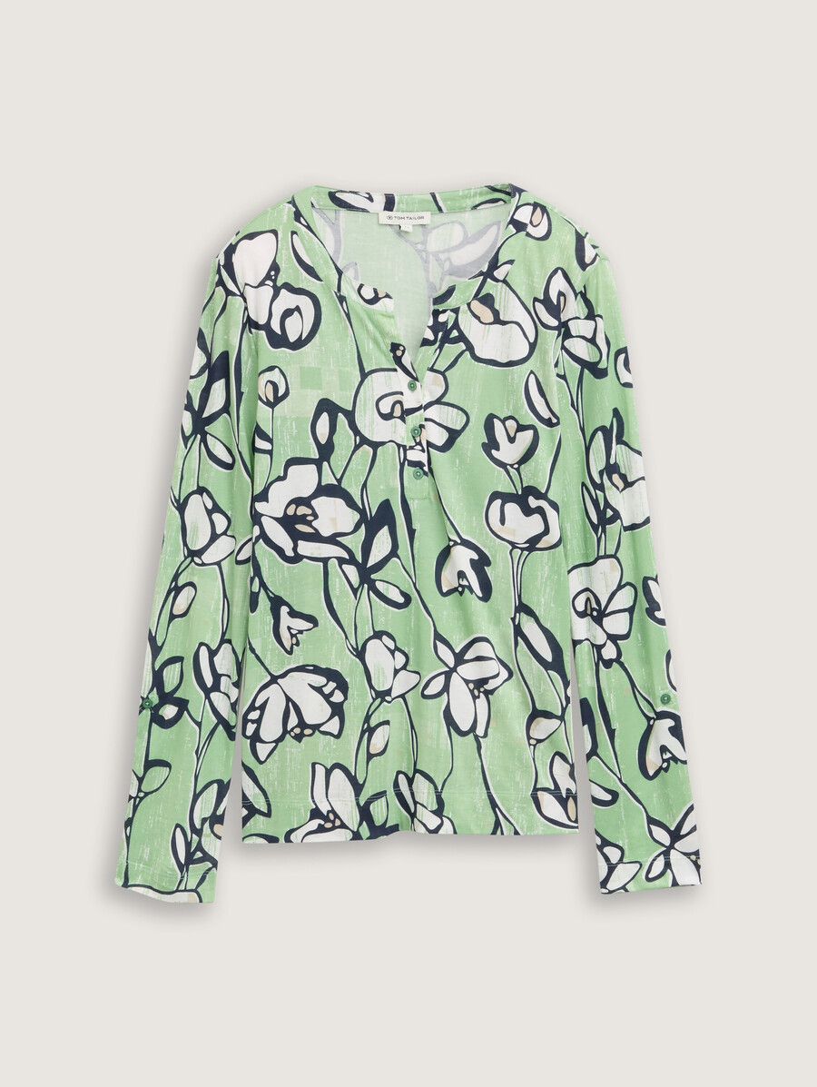 chemise henley à manches longues à motifs