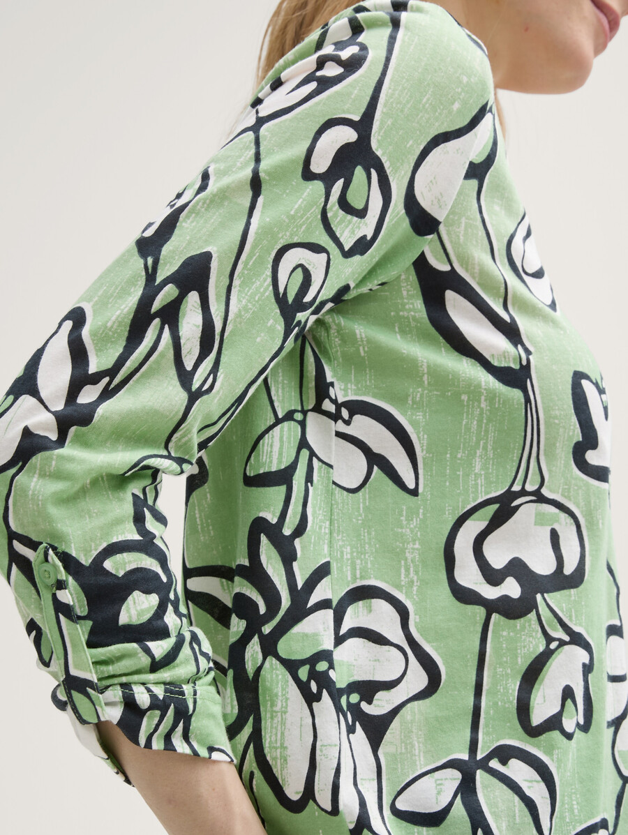 chemise henley à manches longues à motifs