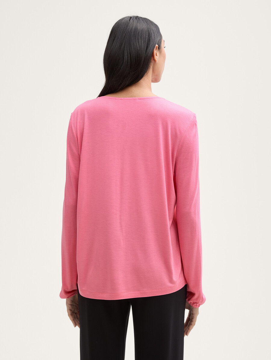 chemise à manches longues en mélange de matières