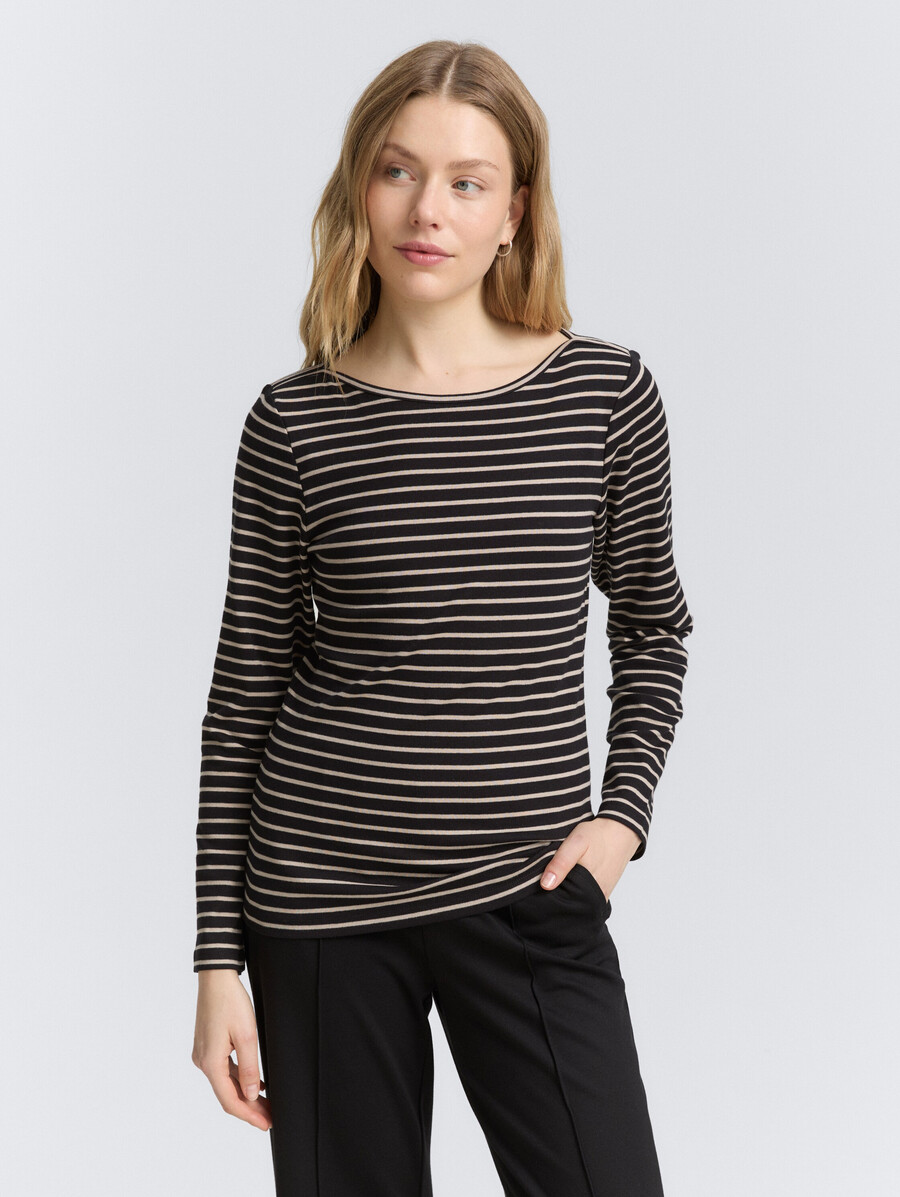 chemise à manches longues à rayures