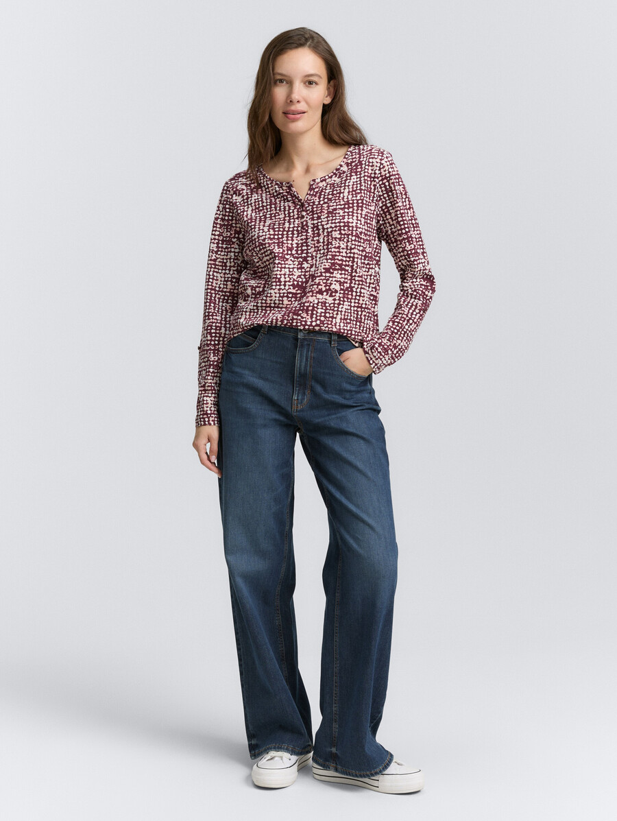 chemise henley à motifs