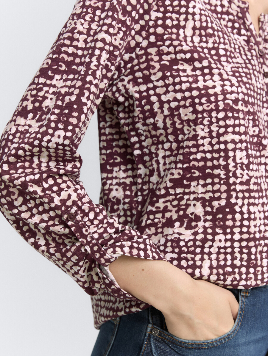 chemise henley à motifs