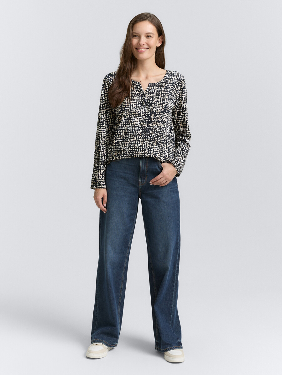 chemise henley à motifs