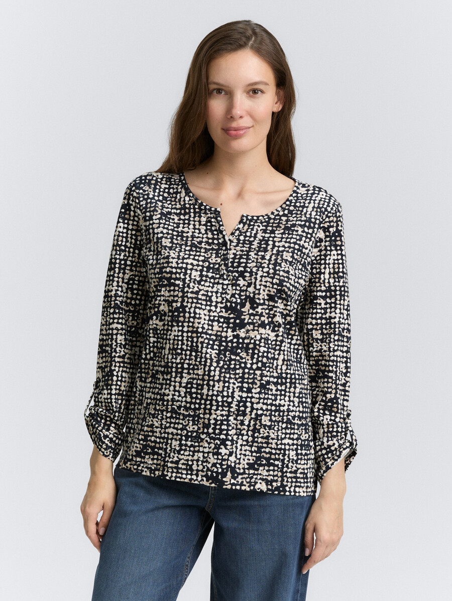 chemise henley à motifs