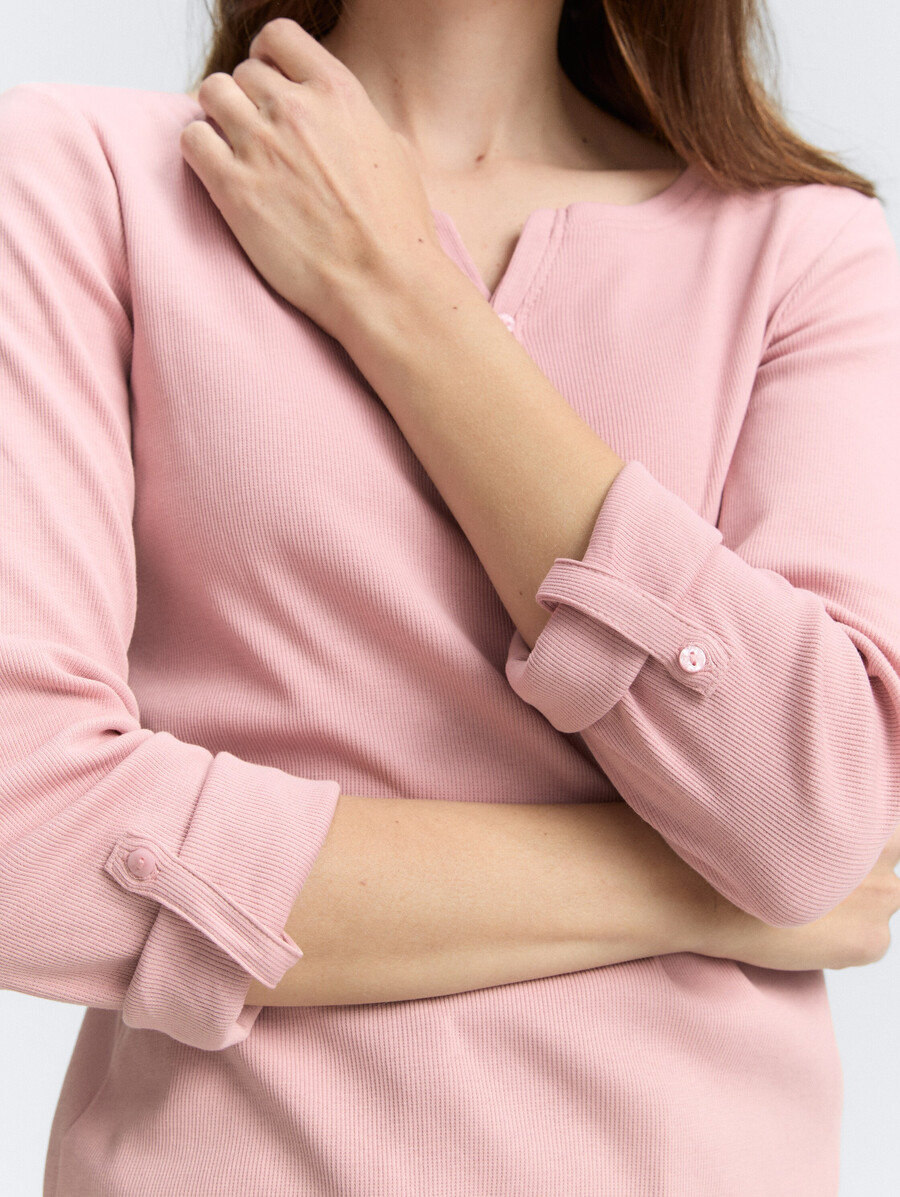 chemise à manches longues avec revers