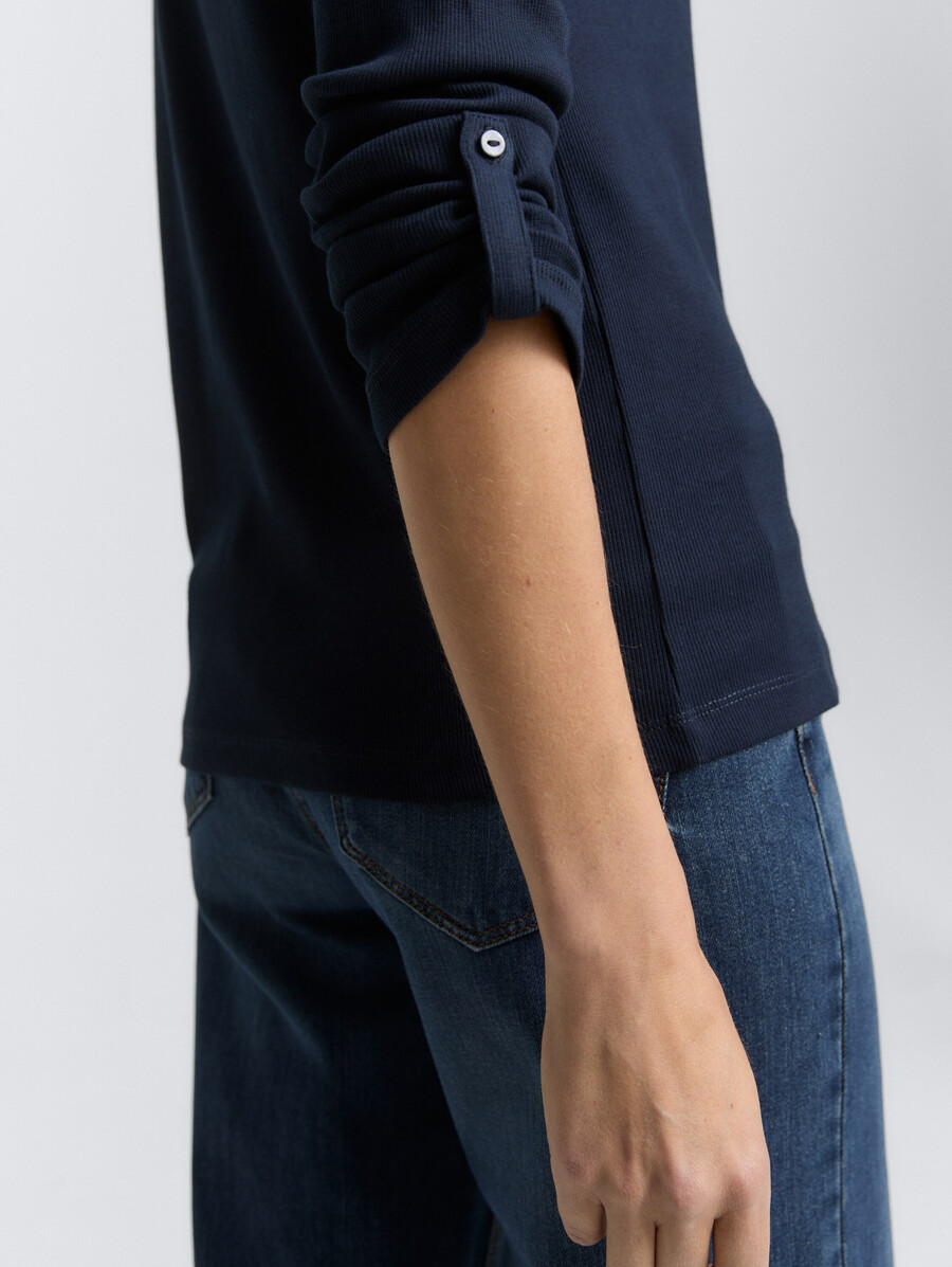 chemise à manches longues avec revers