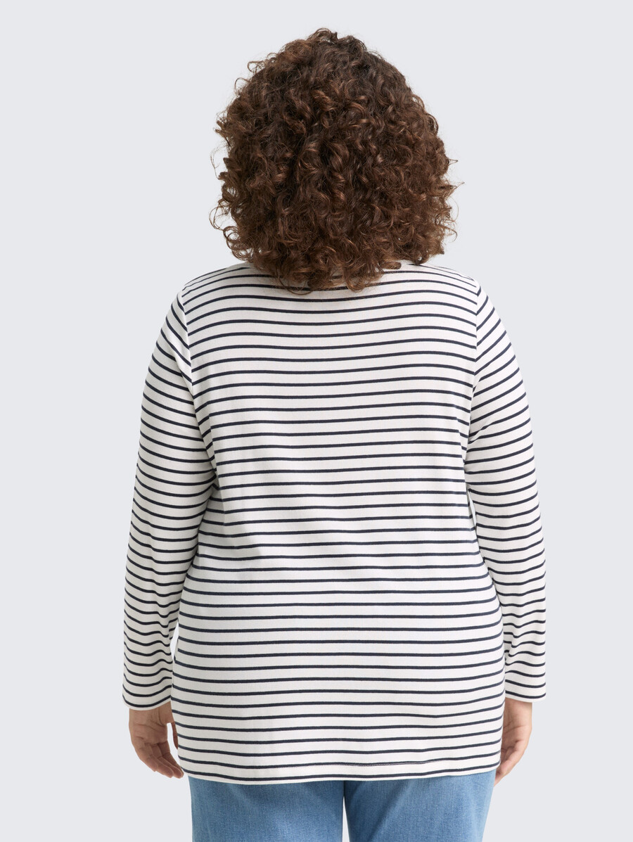 chemise à manches longues grande taille à rayures