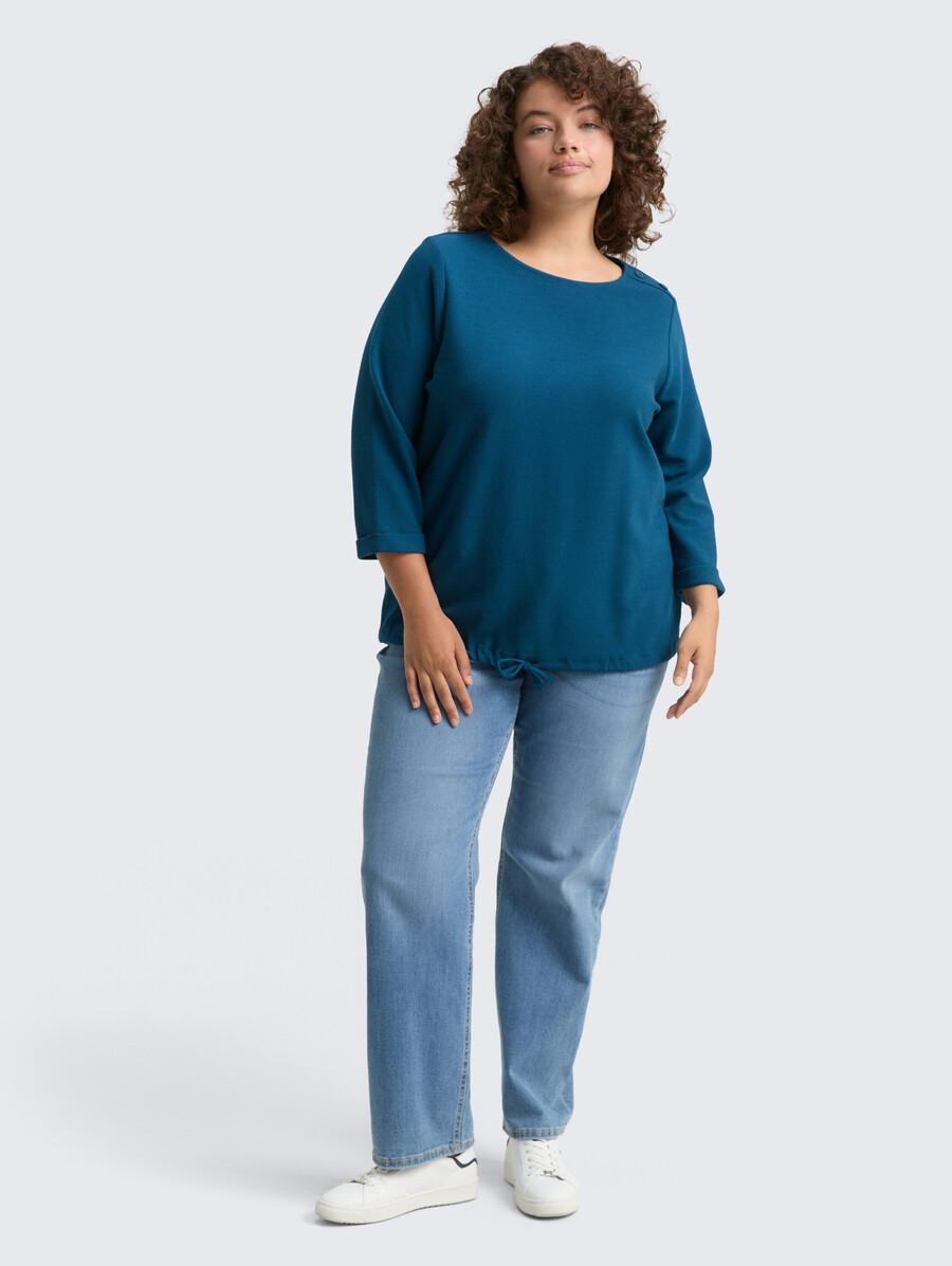 chemise à manches longues grande taille avec détails de boutons