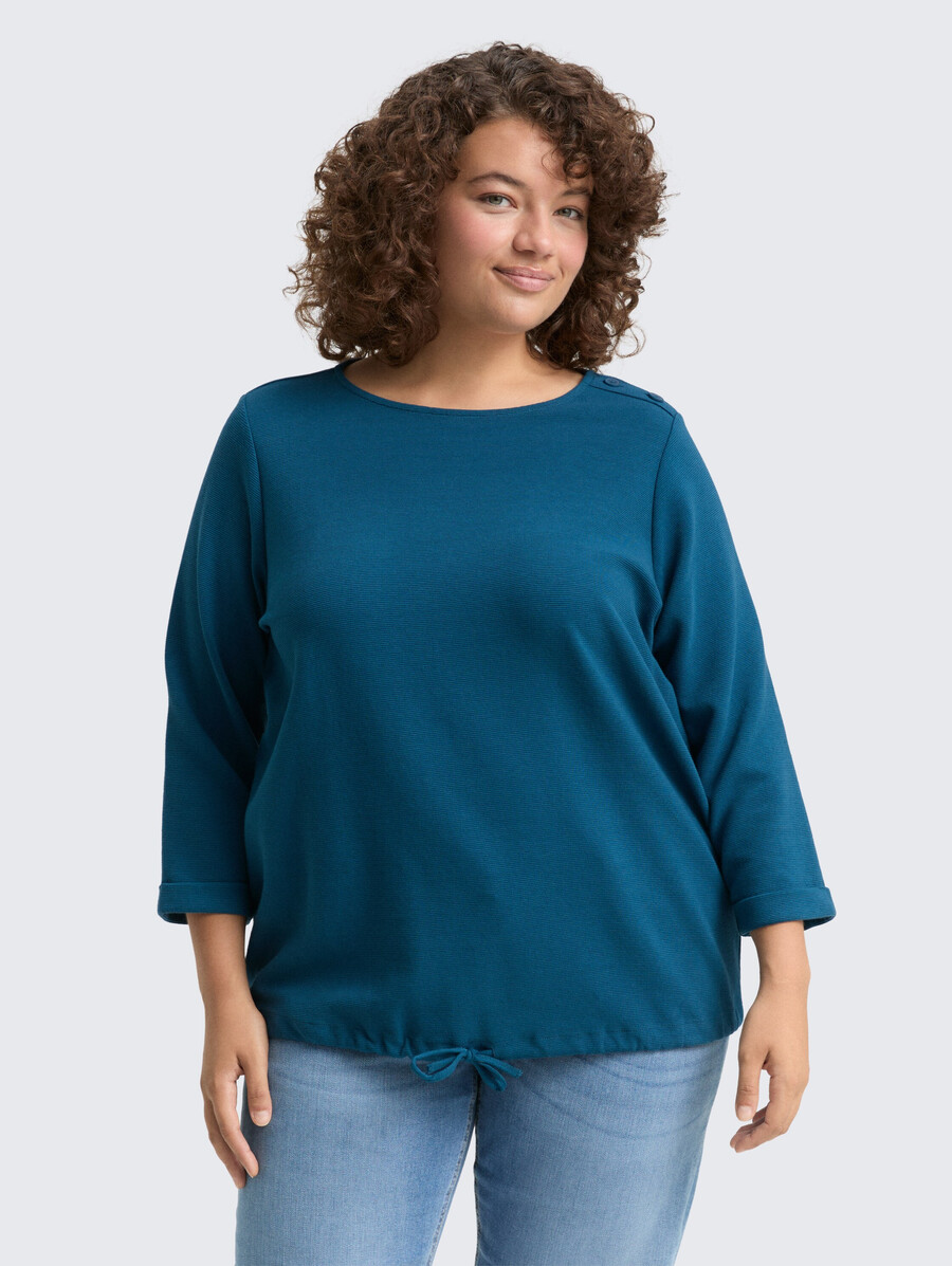 chemise à manches longues grande taille avec détails de boutons