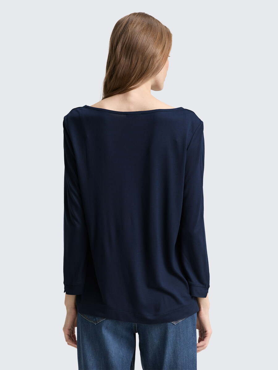 chemise à manches longues en mélange de matières