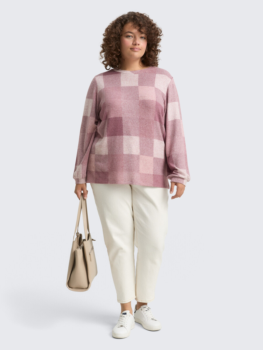 chemise à manches longues grande taille à motifs