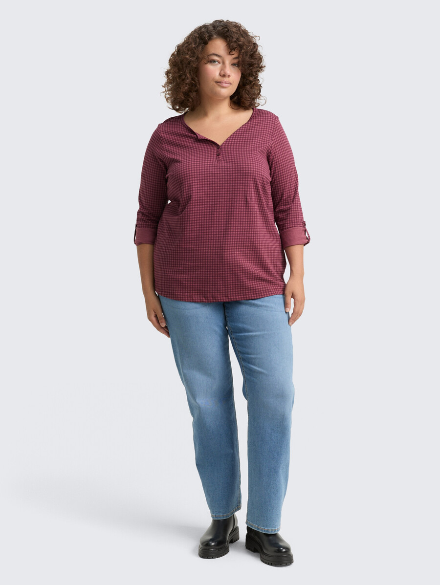 grandes tailles - chemisier henley à motifs
