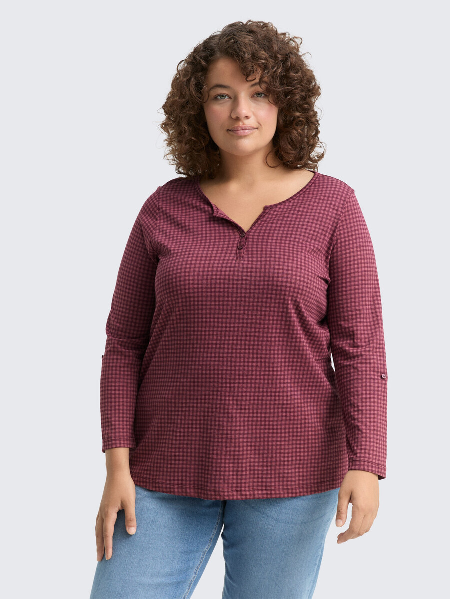 grandes tailles - chemisier henley à motifs