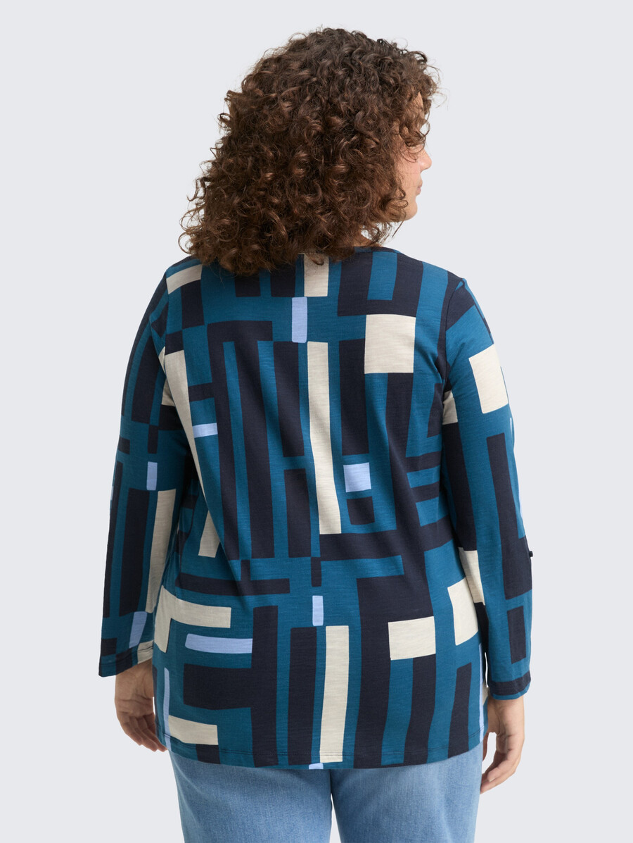 grandes tailles - chemisier henley à motifs