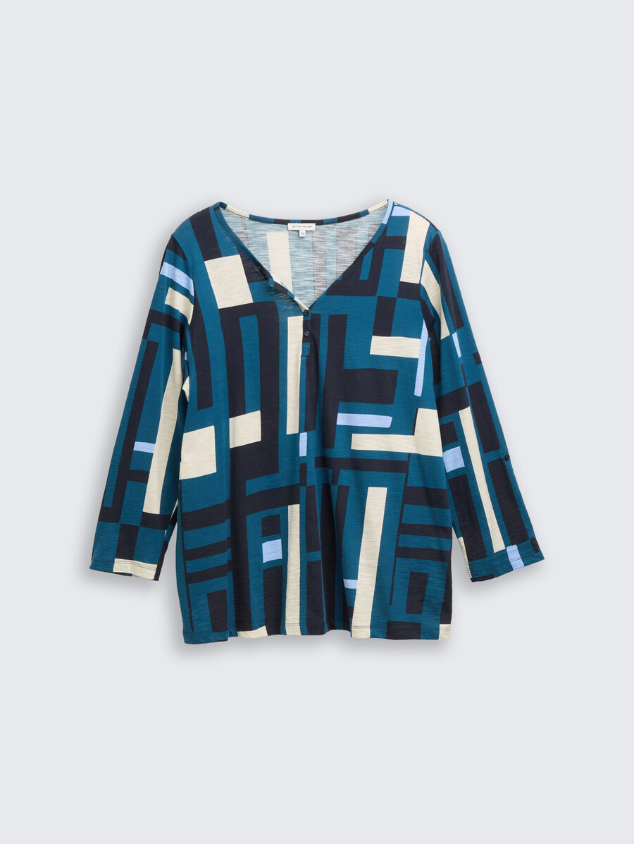 grandes tailles - chemisier henley à motifs