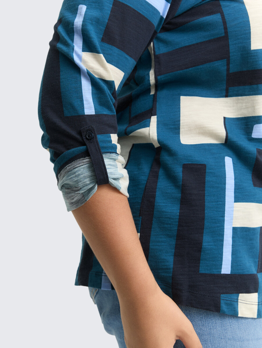grandes tailles - chemisier henley à motifs