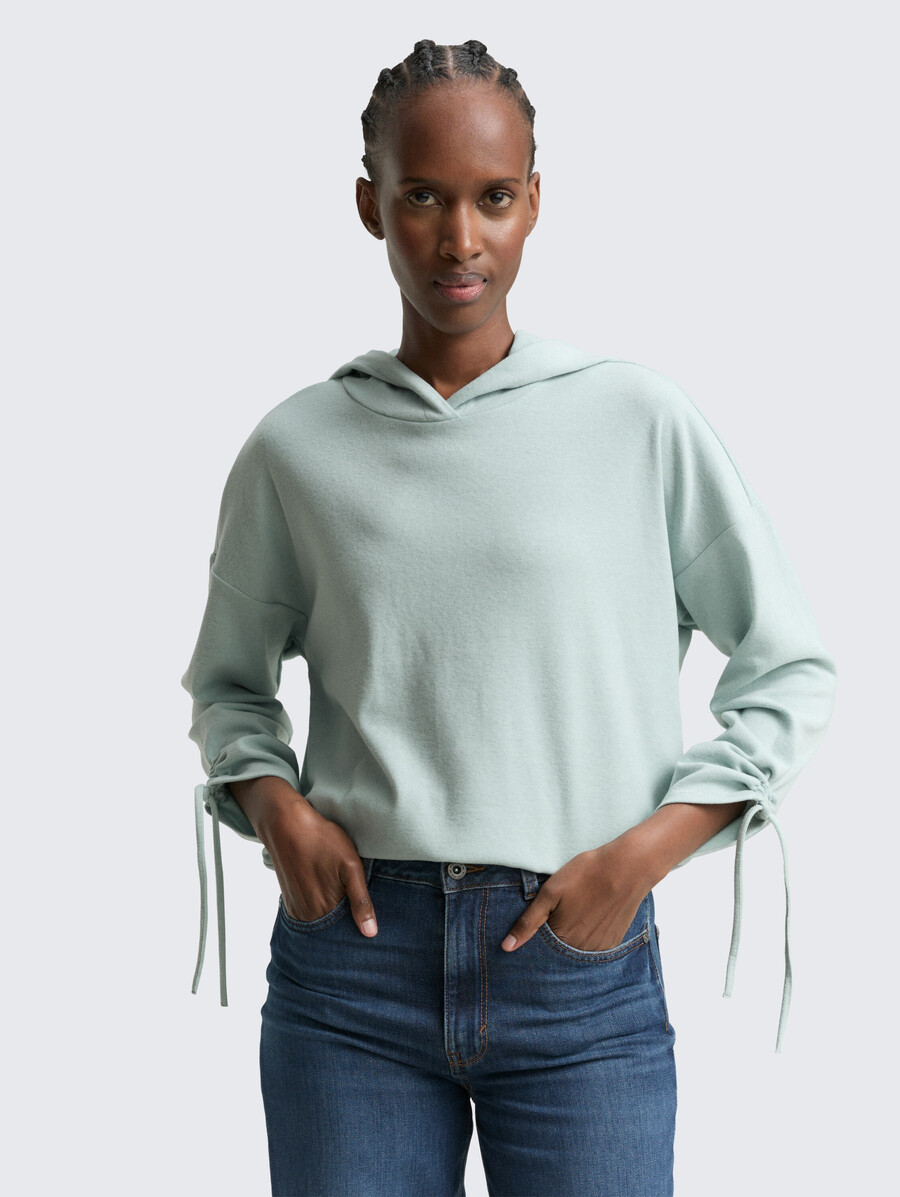 chemise ample à manches longues avec capuche