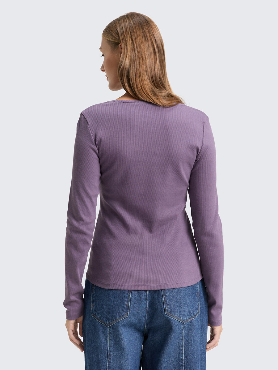 chemise à manches longues coupe ajustée avec texture côtelée