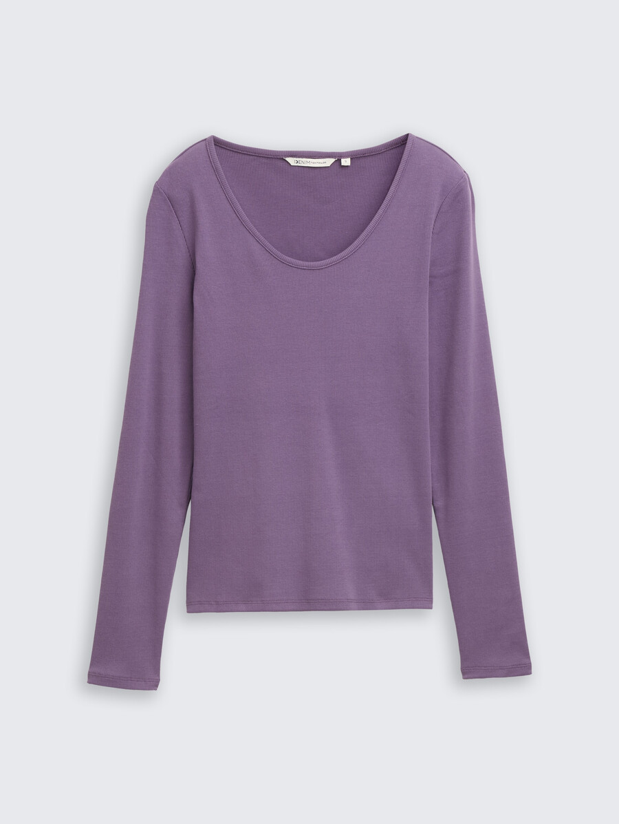 chemise à manches longues coupe ajustée avec texture côtelée